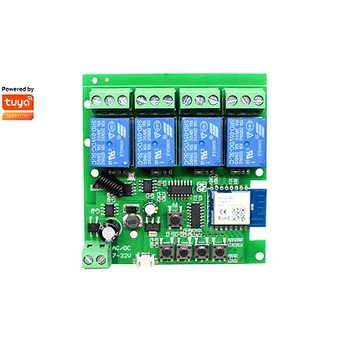 SMILE W4R RF WiFi+RF смарт превключвател с 4 релета,7-32V, inching, selflocking, interlock  режим